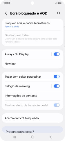 Prima Bloqueio ecrã e dados biométricos.