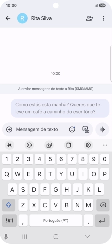 Comece uma conversa e prima o ícone de AI.