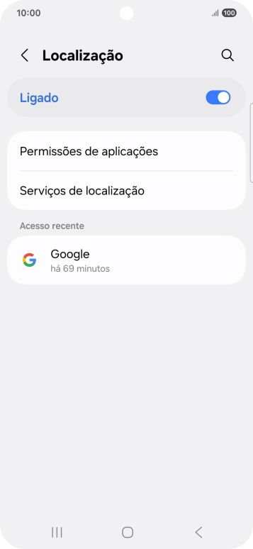 Prima Permissões de aplicações.