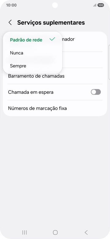 Prima Sempre para ativar a visualização do seu número.