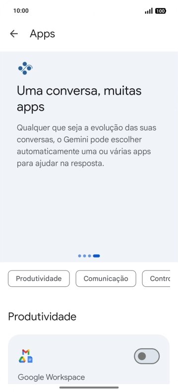 Prima o indicador junto à extensão pretendida para ativar a função.