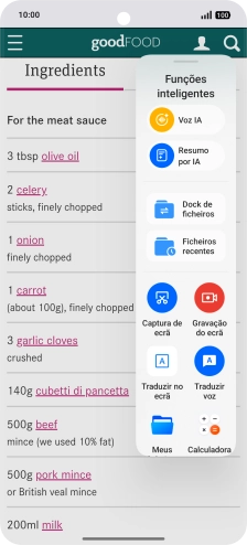 Prima Traduzir no ecrã.