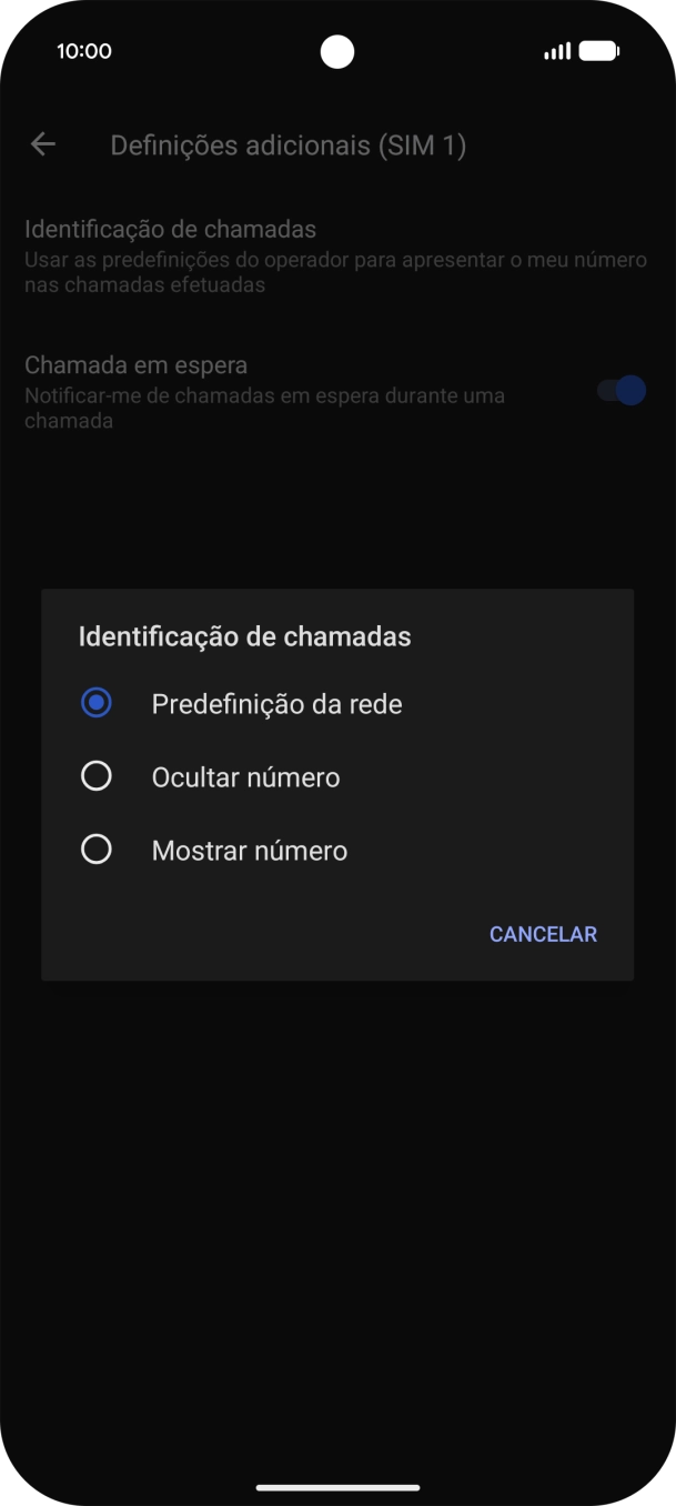 Prima Mostrar número para ativar a visualização do seu número.