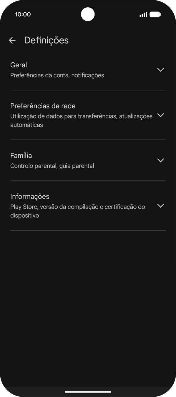 Prima Preferências de rede.