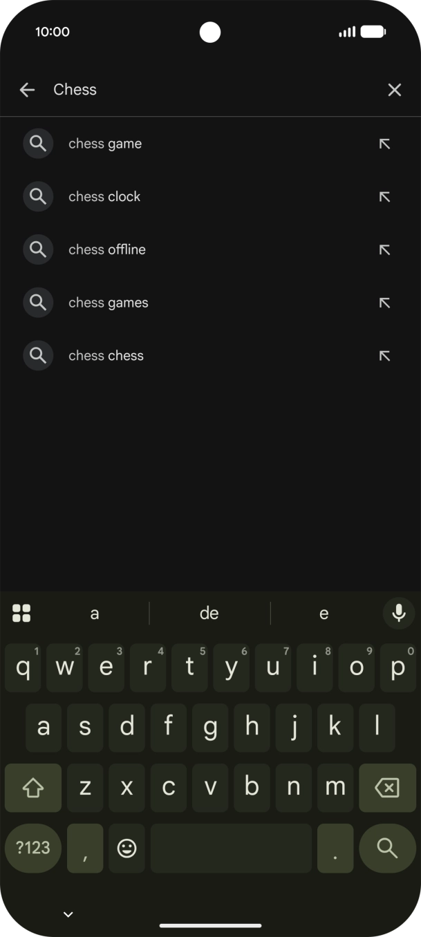 Introduza o nome ou categoria da app pretendida e prima o ícone para pesquisar.
