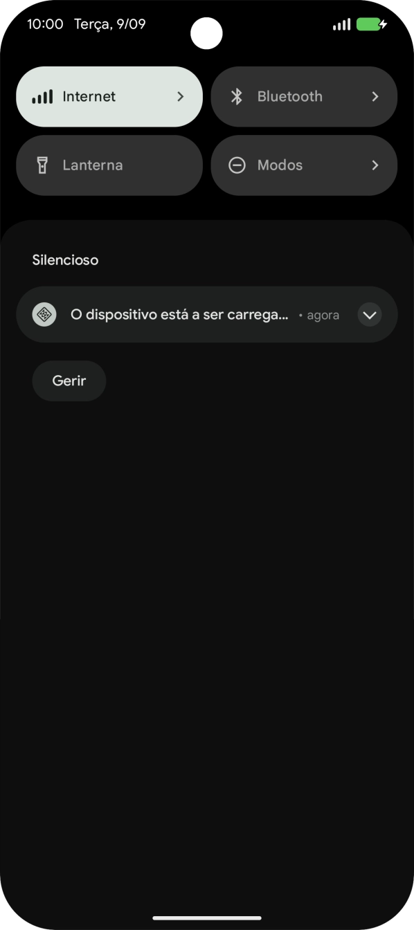 Prima a lista suspensa.