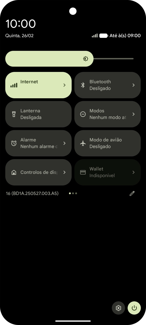 Prima o ícone de definições.