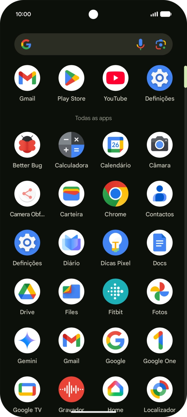 Prima Fotos e vá até à pasta pretendida.