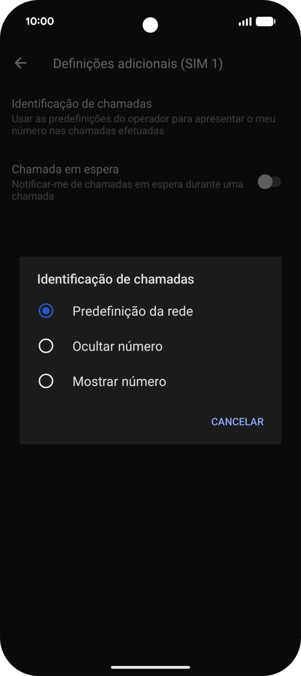 Prima Mostrar número para ativar a visualização do seu número.