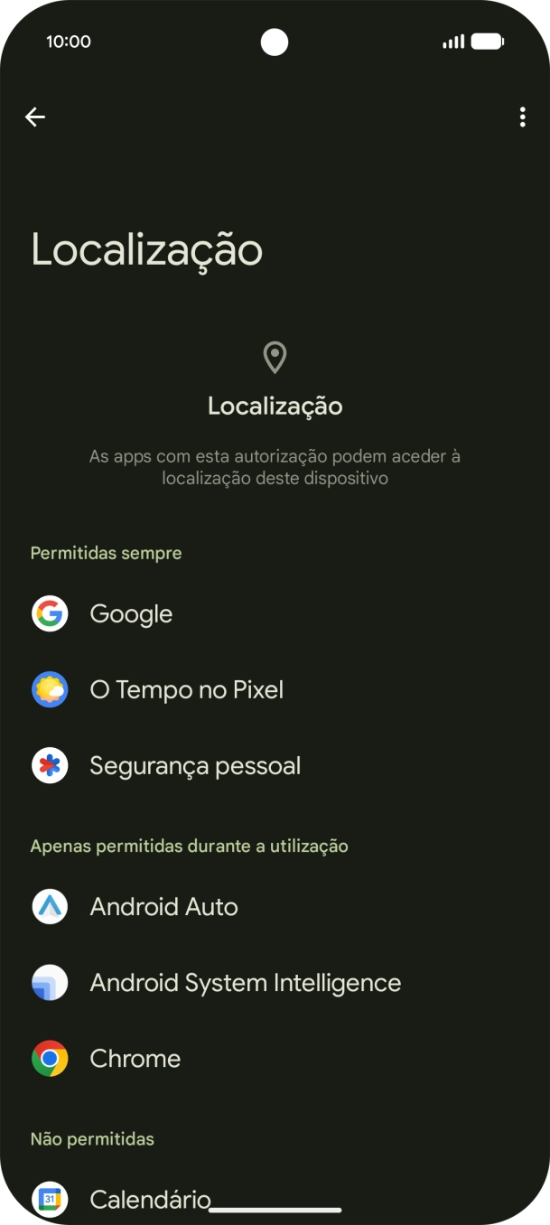 Prima a app pretendida.