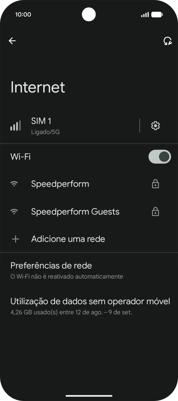Prima a rede Wi-Fi pretendida.