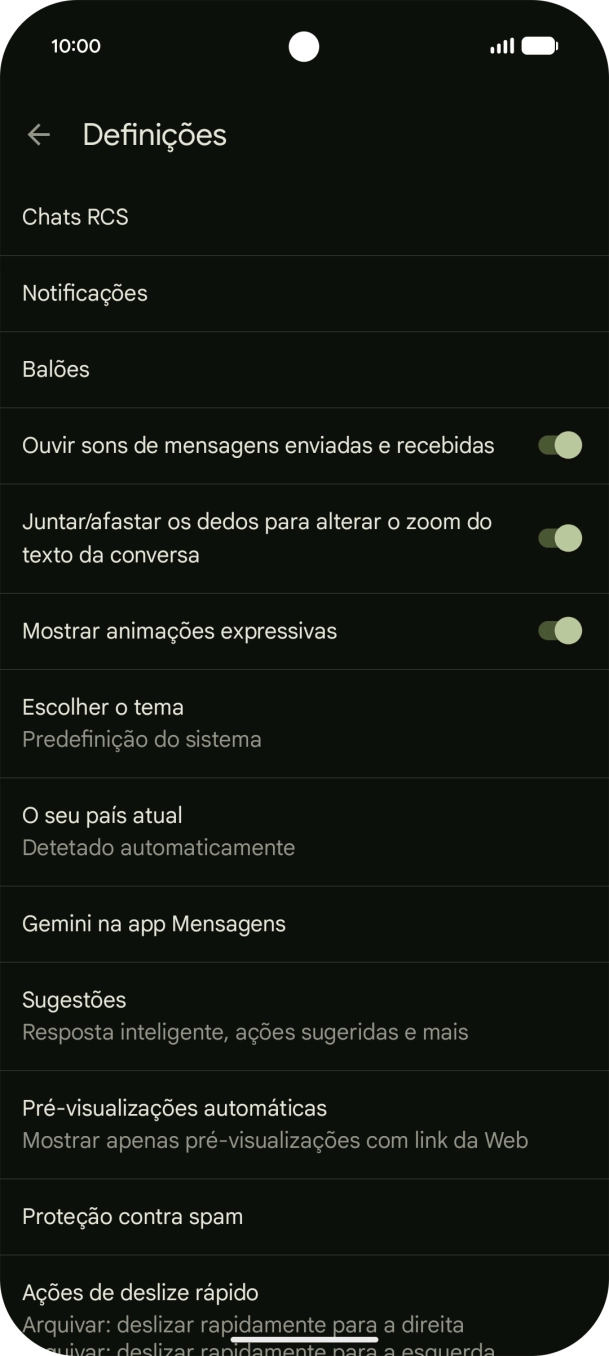 Prima Gemini na app Mensagens.