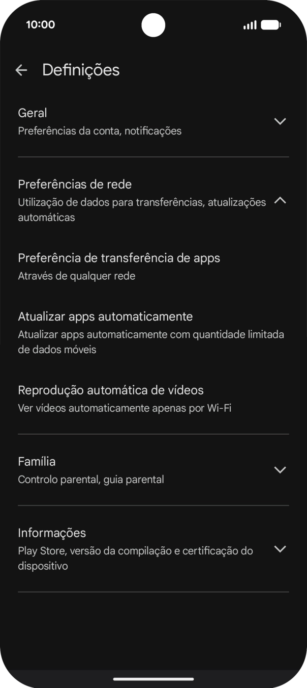 Prima Atualizar apps automaticamente.