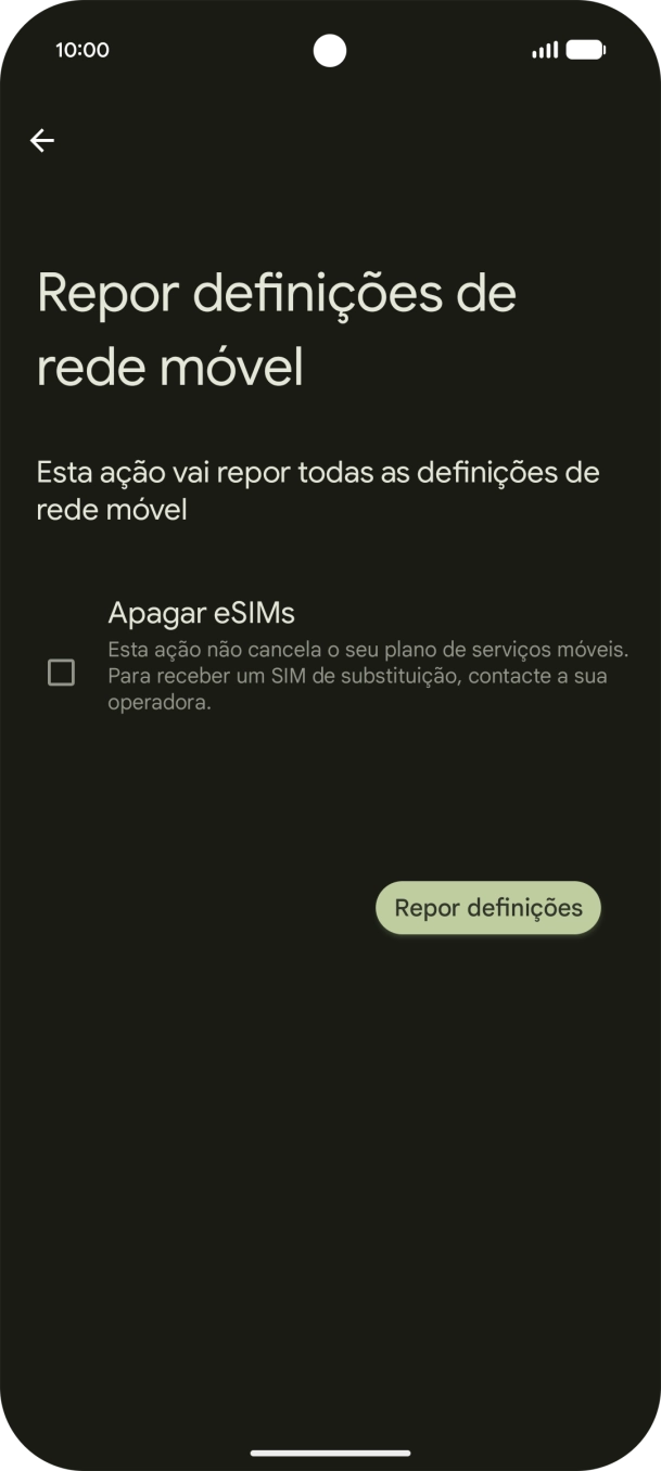Prima Repor definições.
