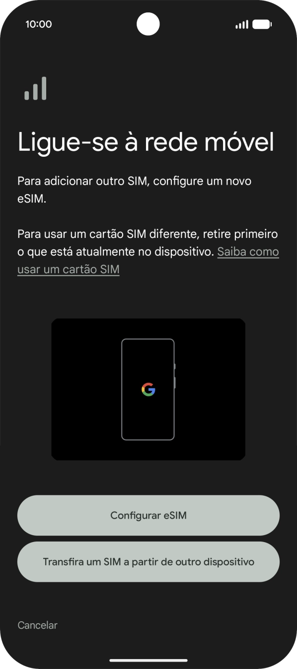 Prima Configurar eSIM.