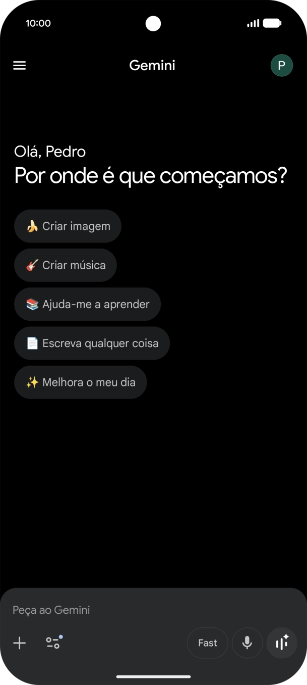 Prima o ícone de perfil.