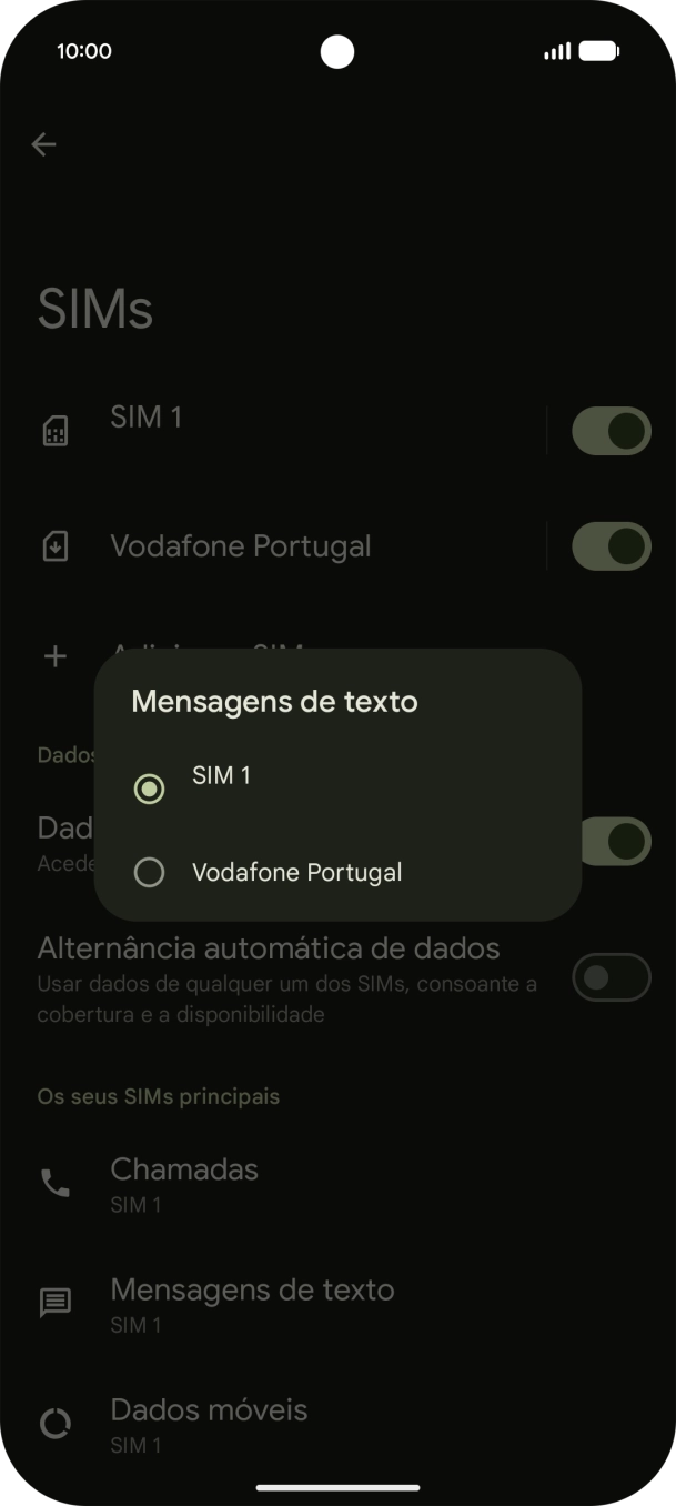 Prima o plano pretendido.