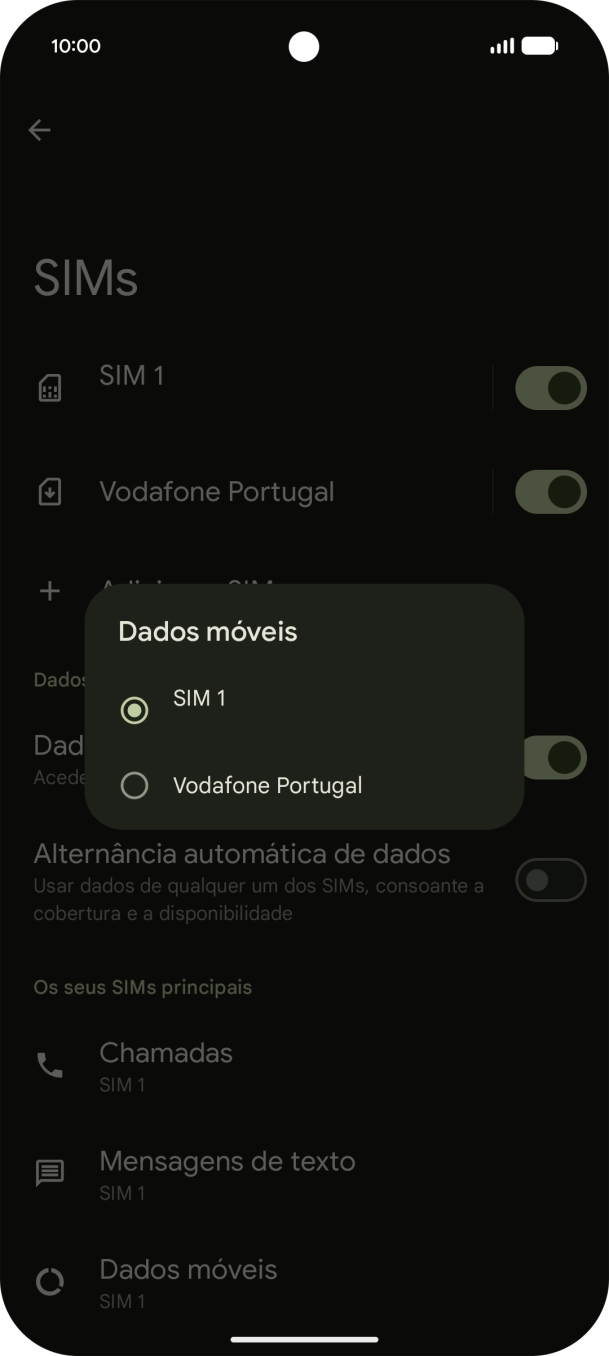 Prima o plano pretendido.