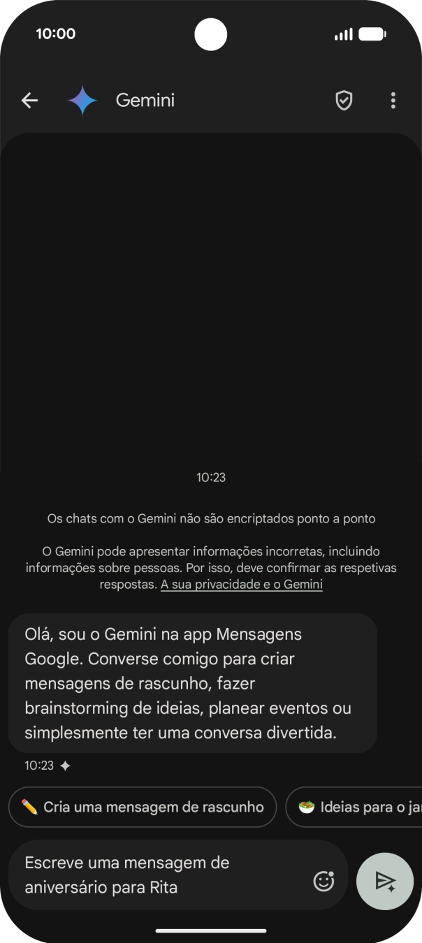 Escreva ou diga com as suas palavras qual o assunto que pretende usar.