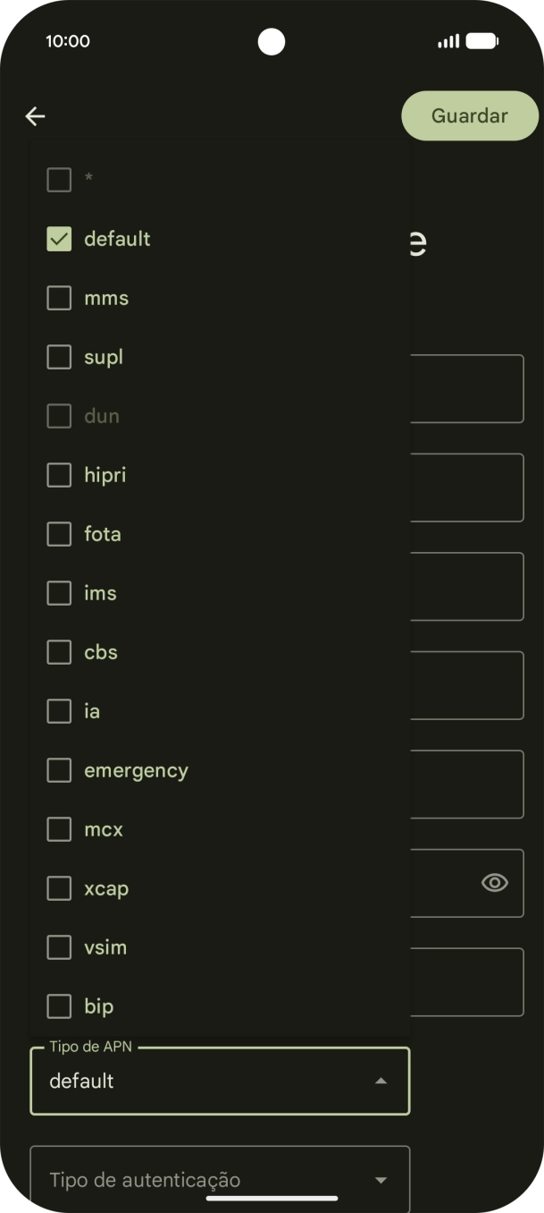 Prima a seta para cima.