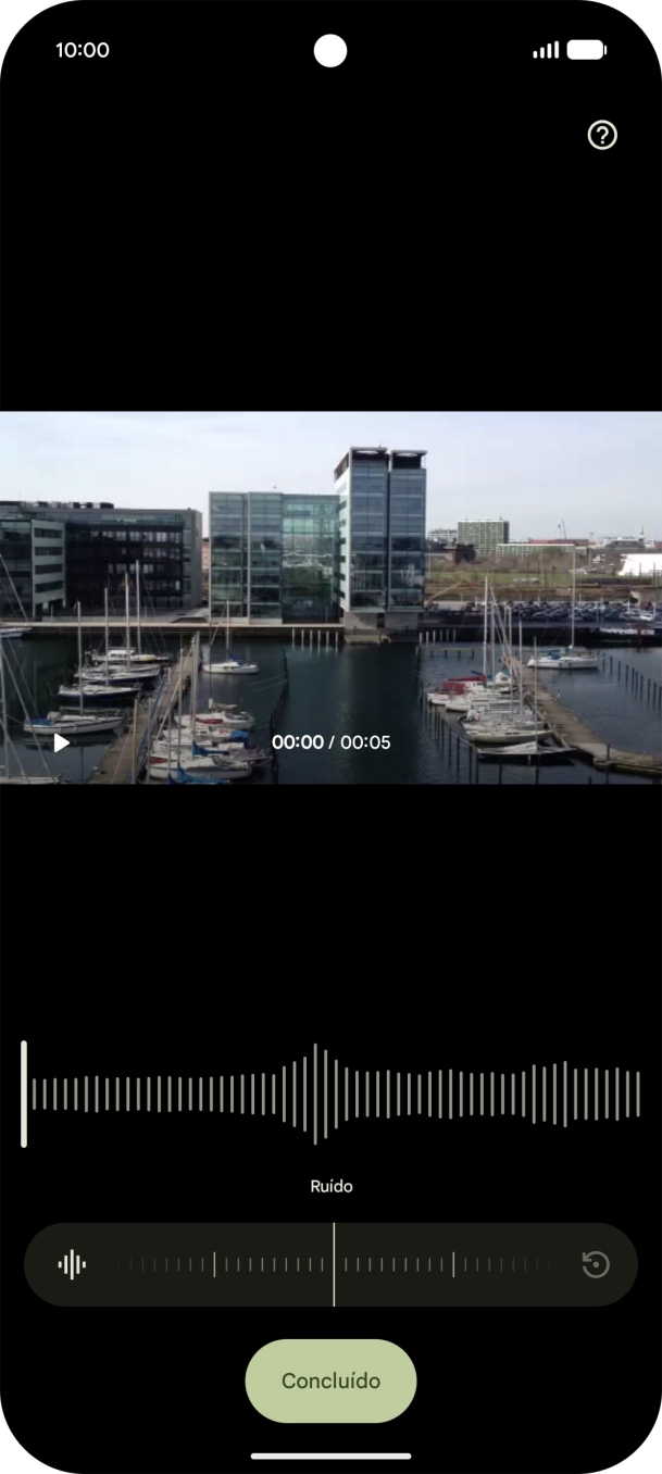 Para definir o volume de som pretendido, deslize o dedo para a direita ou para a esquerda sobre o indicador.