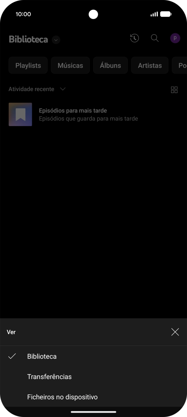 Prima a categoria pretendida e dirija-se ao ficheiro de música pretendido.
