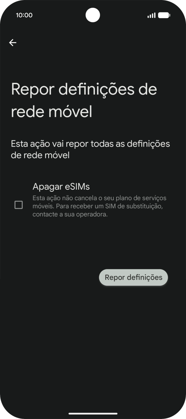 Prima Repor definições.