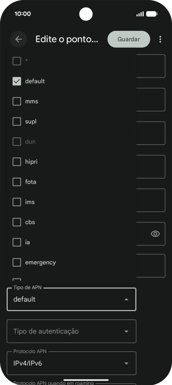 Prima a seta para cima.
