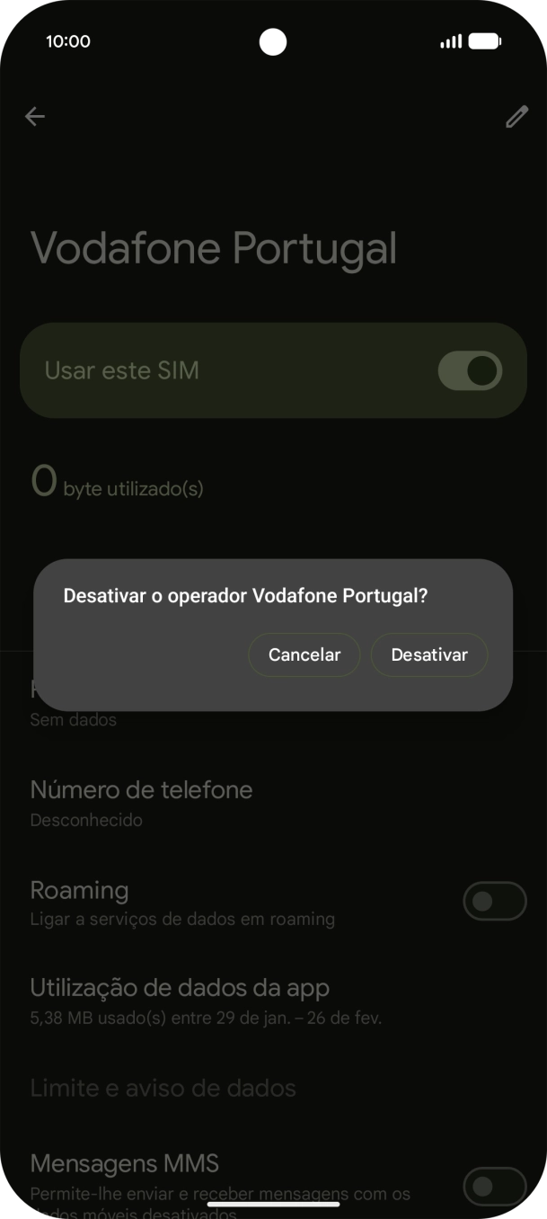 Se desativar a utilização do plano, deve premir Desativar.