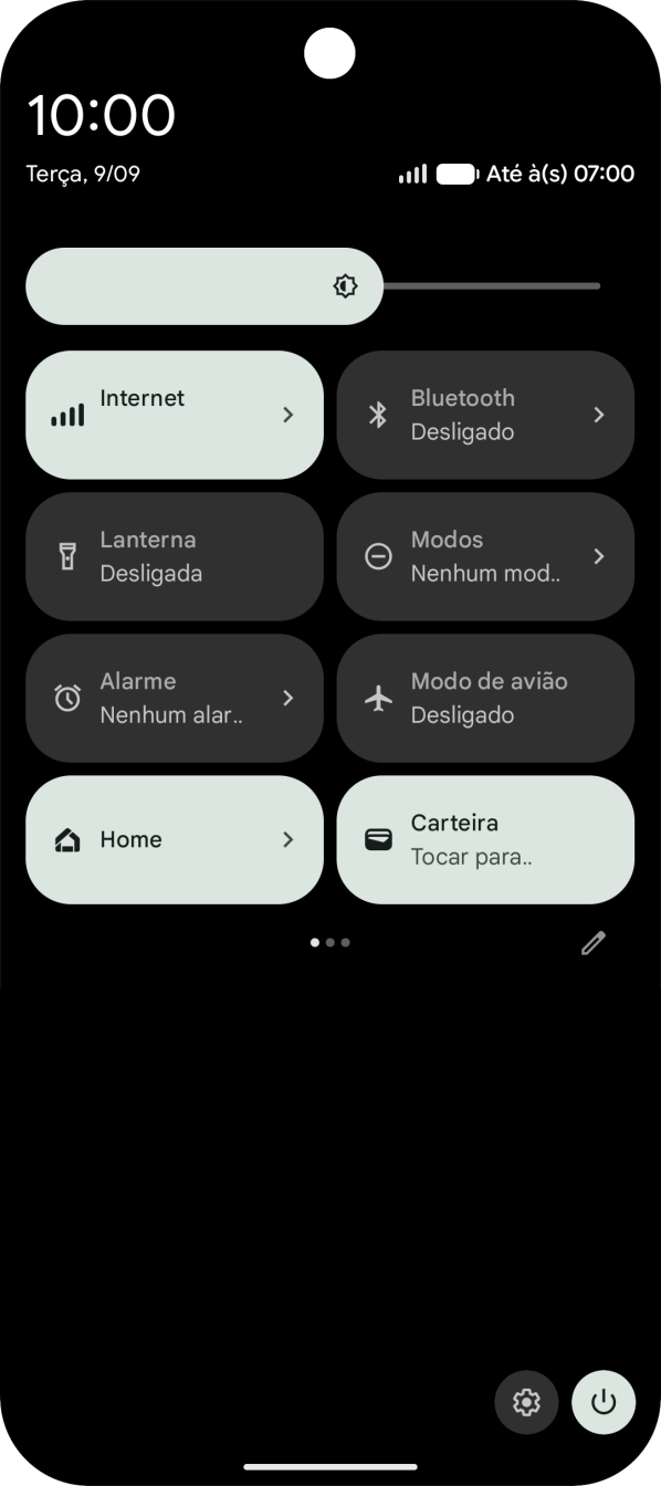 Prima o ícone de definições.