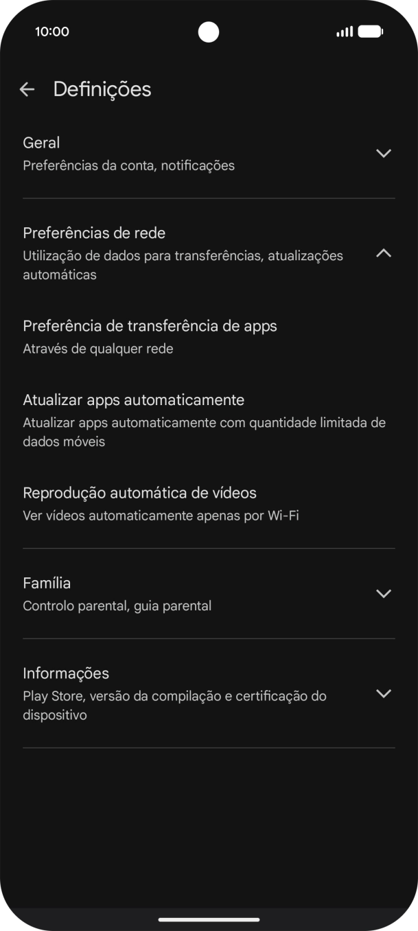 Prima Atualizar apps automaticamente.