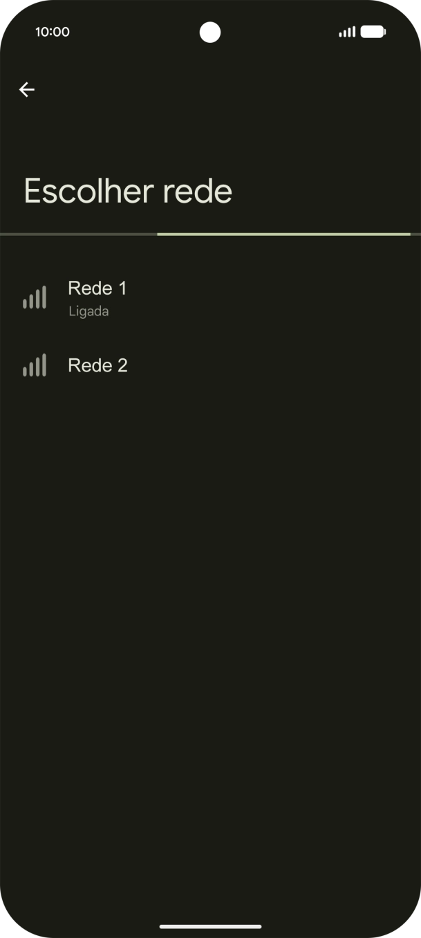 Prima a rede pretendida.