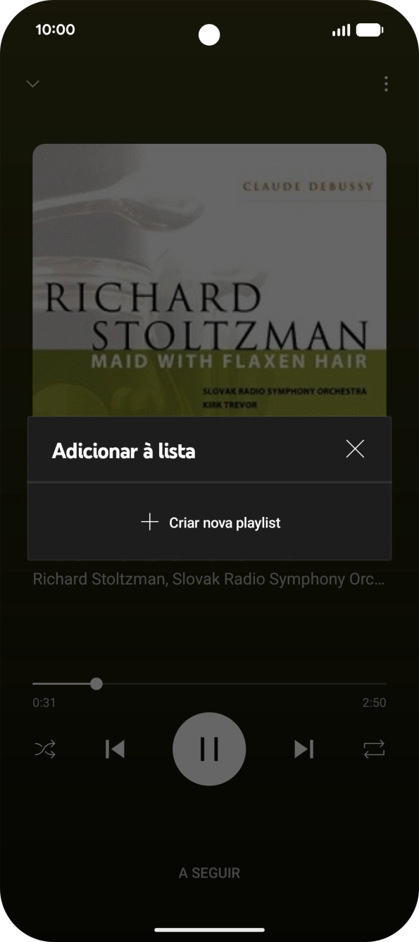 Prima Criar nova playlist.