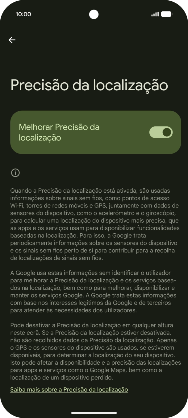 Se premir o indicador junto a 