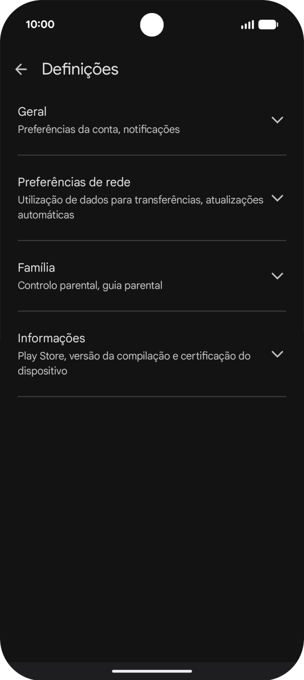 Prima Preferências de rede.