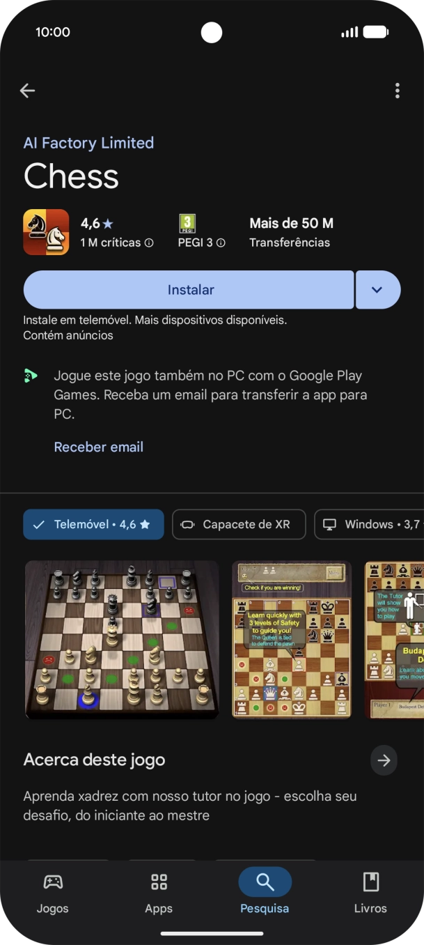 Prima Instalar e siga as indicações no ecrã para instalar a app.