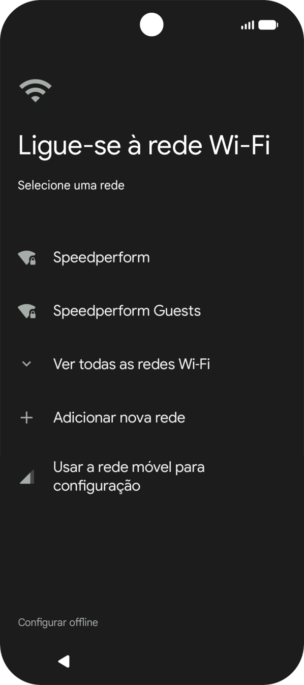 Prima a rede Wi-Fi pretendida.