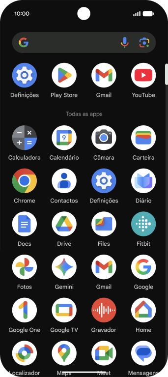 Prima Gemini. Se lhe for solicitado, deve seguir as indicações no ecrã para ativar a função.