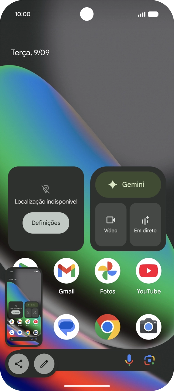 Para modificar a captura de ecrã prima a captura de ecrã e siga as indicações no ecrã para efetuar as modificações pretendidas.