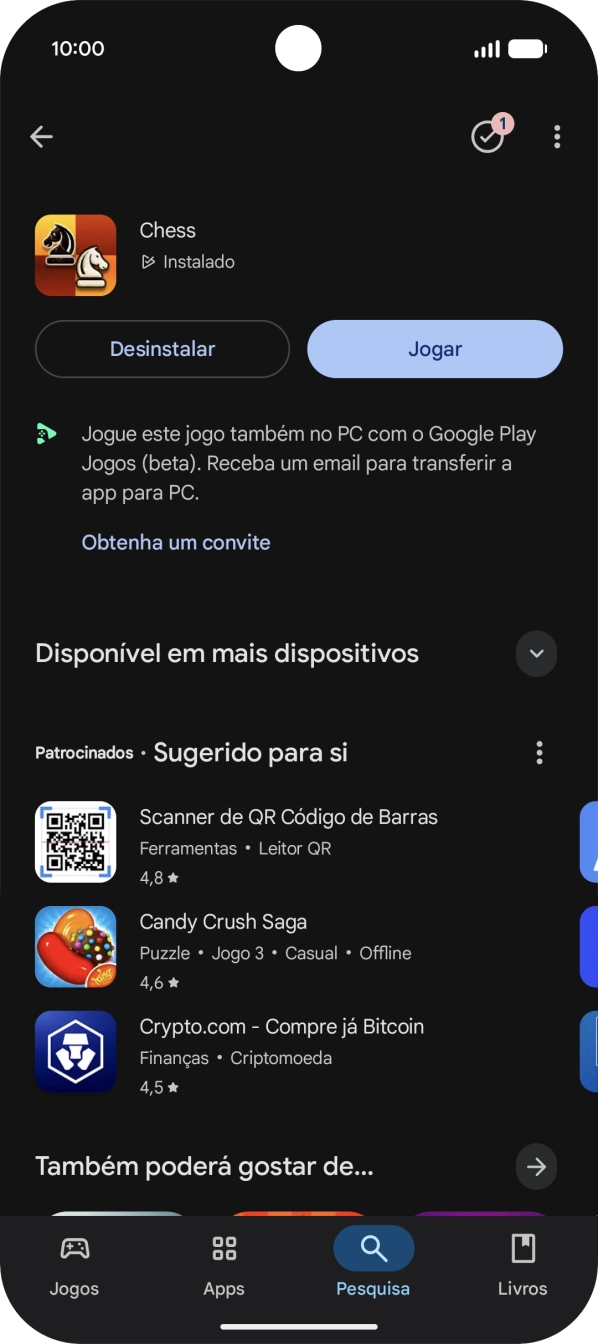 Para voltar ao ecrã inicial, deslize o dedo de baixo para cima a partir da base do ecrã.
