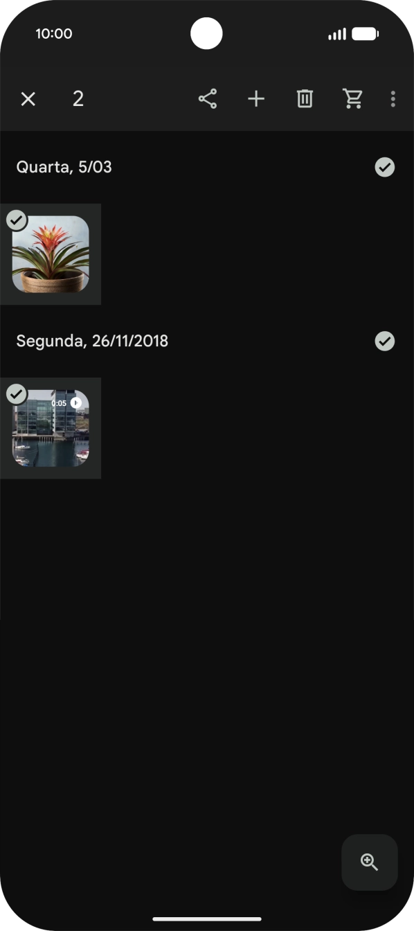 Prima o ícone para partilhar.