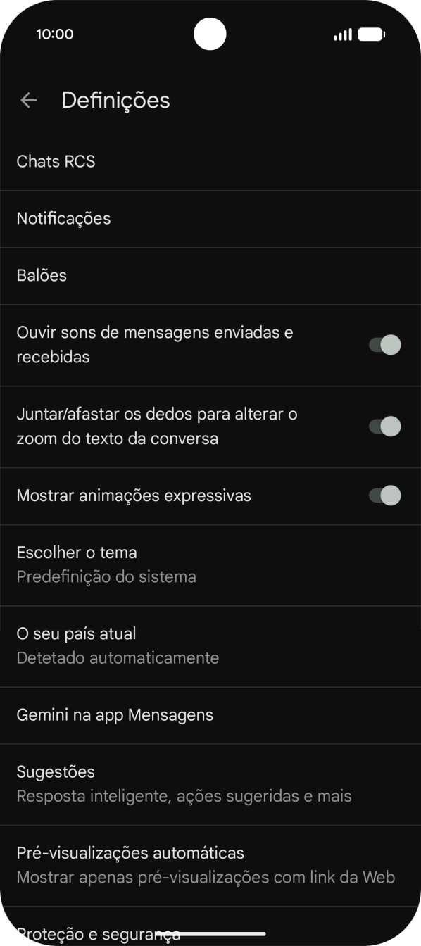 Prima Gemini na app Mensagens.