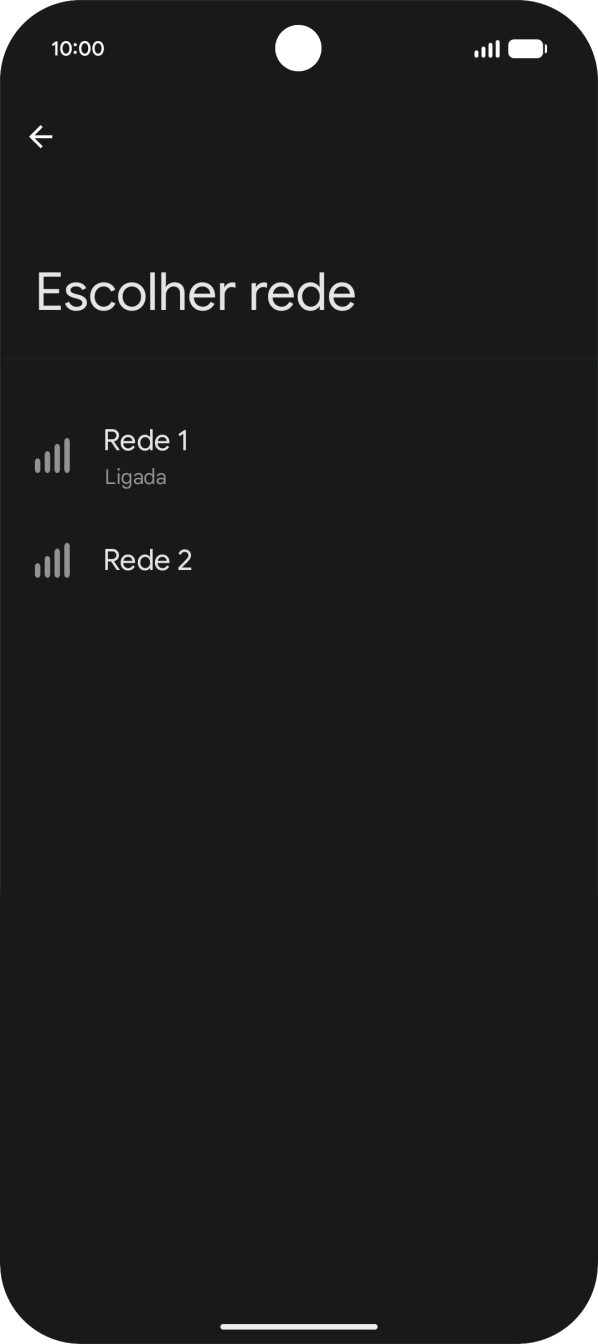 Prima a rede pretendida.