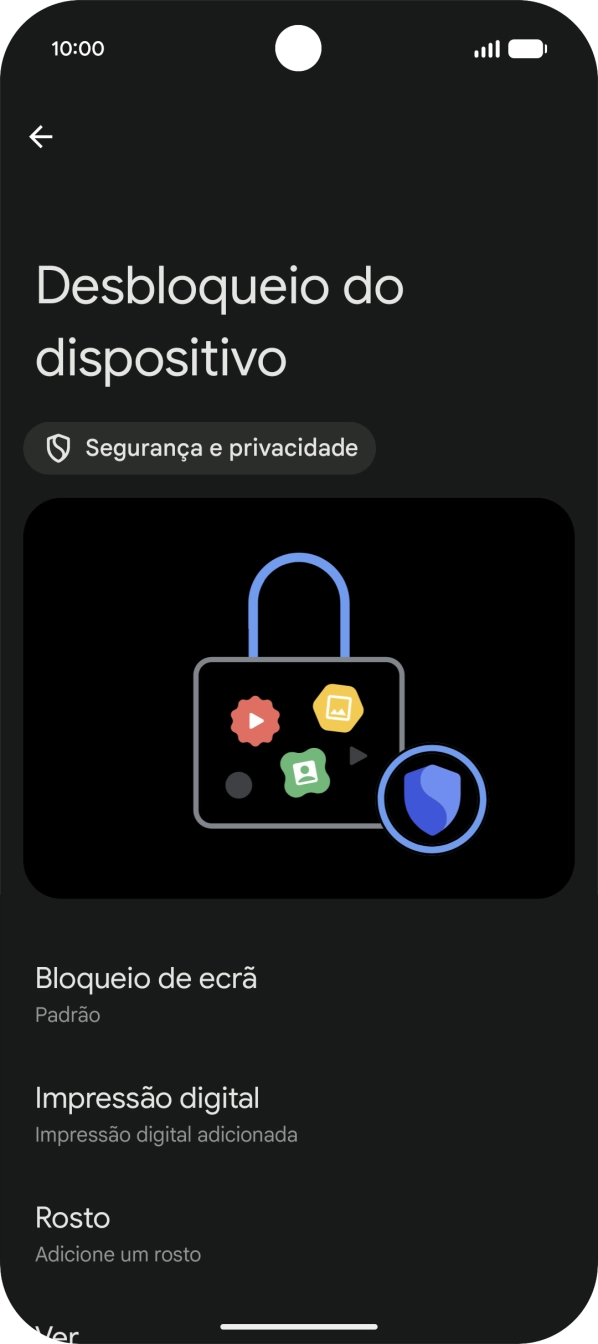 Prima Bloqueio de ecrã e introduza o código adicional de bloqueio do telefone que criou anteriormente.