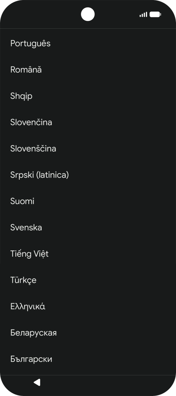 Prima o idioma pretendido.