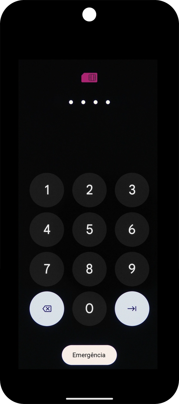 Se necessário, introduza o código PIN e prima a seta para a direita.