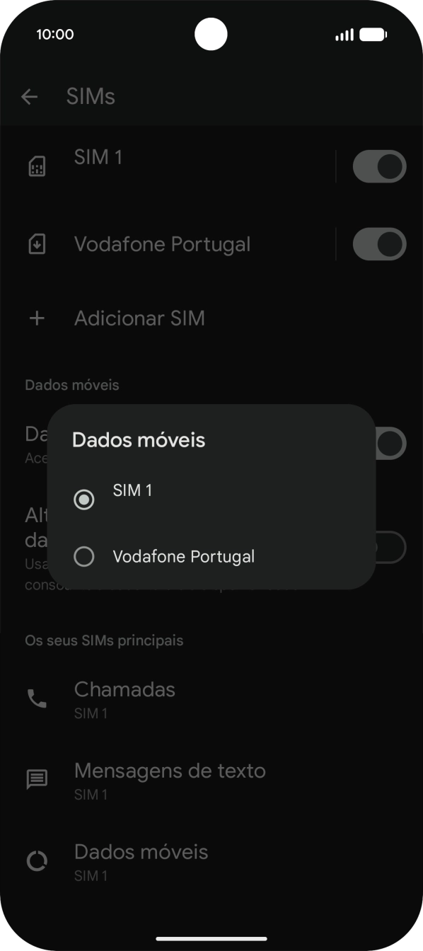 Prima o plano pretendido.