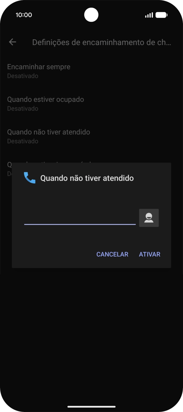 Introduza 123 e prima ATIVAR.