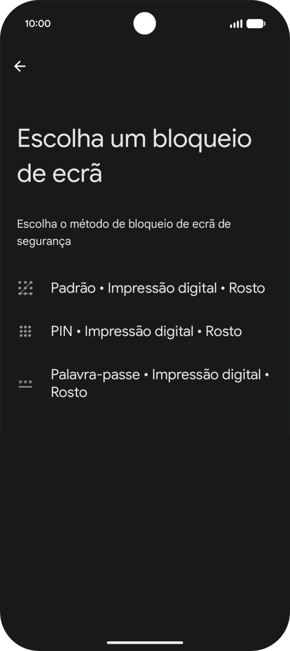 Prima o código de bloqueio do telefone pretendido e siga as indicações no ecrã para estabelecer um código de bloqueio adicional.