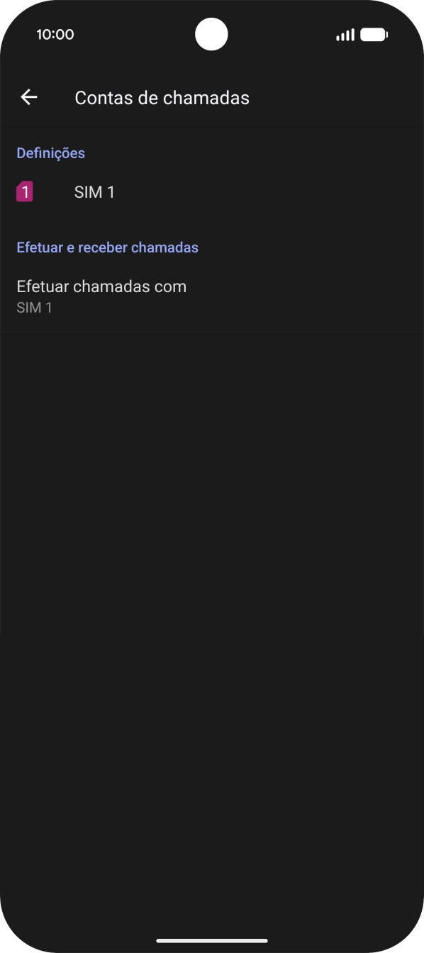 Prima o nome do cartão SIM.